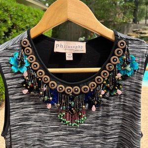 Bodycon Dress with Beaded Neckline